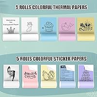 Vista 2 de Mini impresora Bluetooth de bolsillo - Impresora térmica portátil con 10 rollos de papel para diario/álbum de recortes