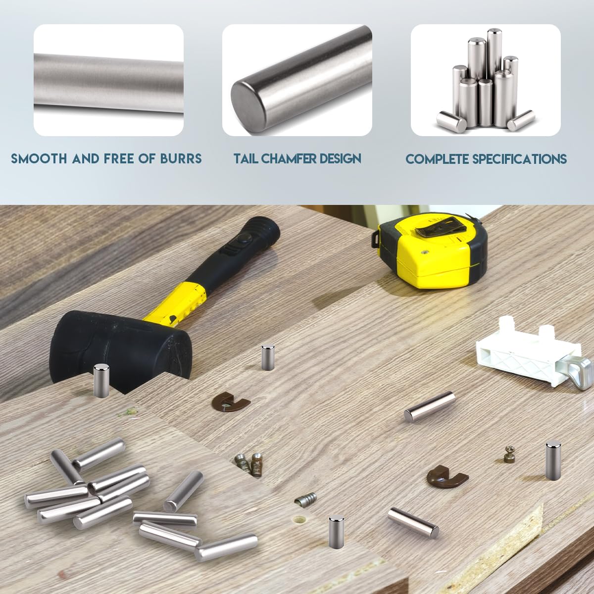 304SS Dowel Pins 2mm*16mm Rack Support Pegs 50 Pcs