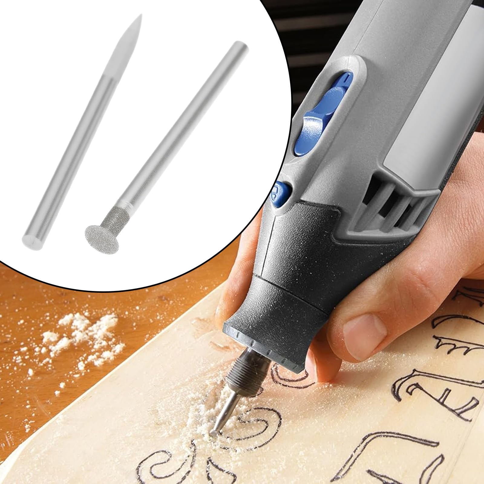 Briny River 6pcs 3mm Shank Wood Carving Drill Bit Set Compatible with D-remel Rotary Tool Engraving Drill Bit Accessories - Image 3