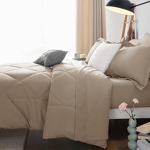 Miniatura 309 de CozyLux Juego de edredón de tamaño Queen, rojo burdeos, toda la ropa de cama en una sola bolsa, 7 piezas: edredón, fundas de almohada y de almohada