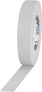 1" Width ProTapes Pro Gaff Premium Matte Cloth Gaffer's Tape With Rubber Adhesive, 11 mils Thick, 55 yds Length, White (Pack of 1)