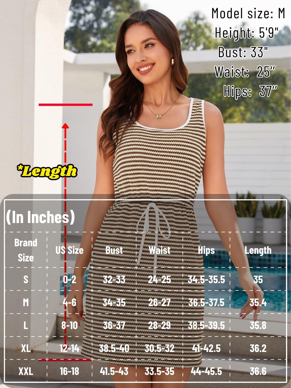 Striped Knit Dress,Casual High Waisted Short Tank Dresses for Women,Summer Beach Resort Vacation Outfits - Image 7