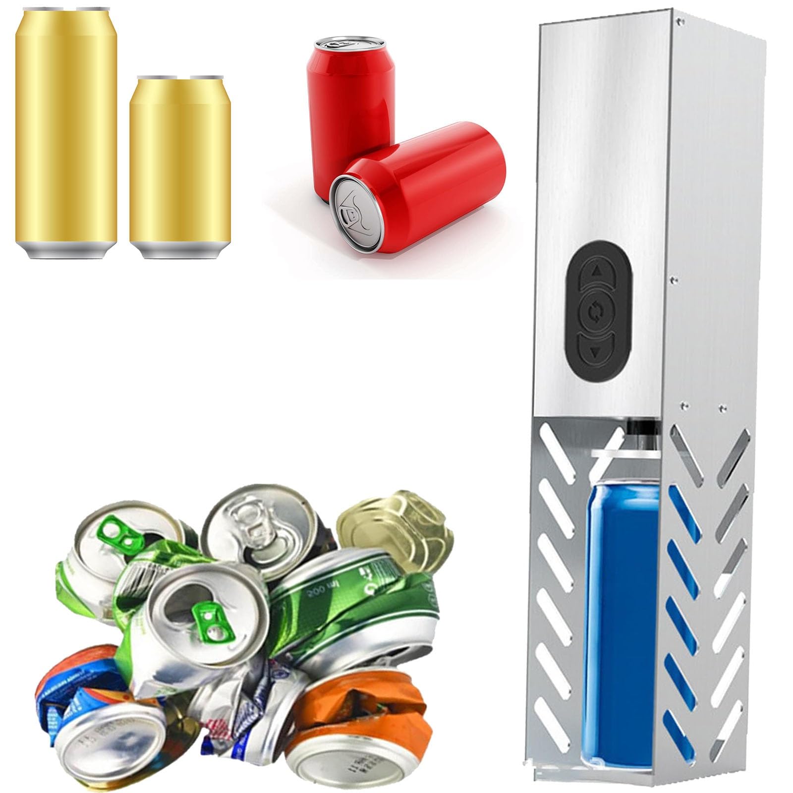 Elektryczna kruszarka do puszek, miażdżarka do puszek do recyklingu montowana na ścianie, kruszarka do puszek do recyklingu puszek aluminiowych po napojach gazowanych, napojach gazowanych, coli i piwi