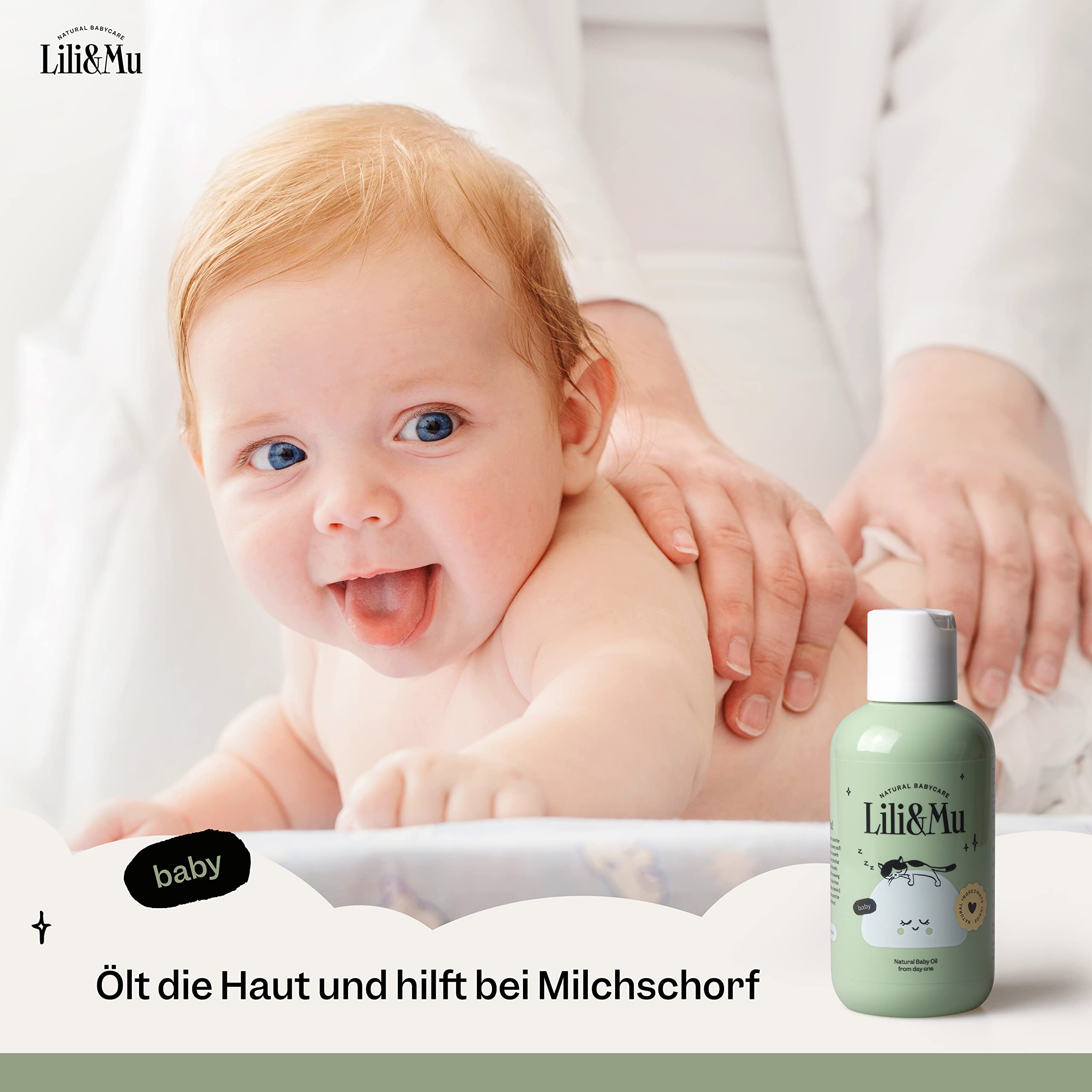 Lili&Mu Baby Natural Baby Oil 150 ml, Baby Care Oil with Jojoba Oil Marigold, Extract Vitamin E, for Delicate Skin Vegan - Image 2