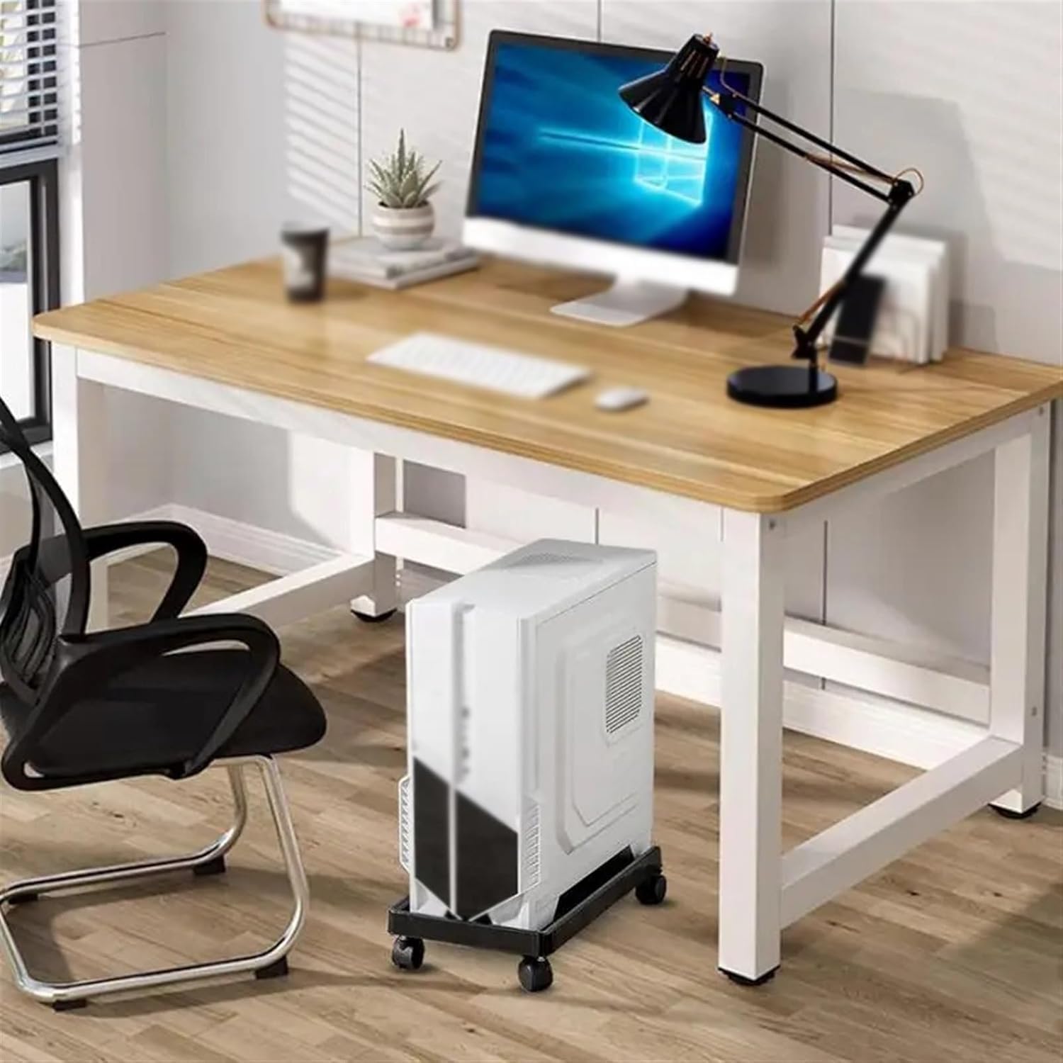 Soporte rodante, | Carro for computadora con soporte for CPU, soporte de torre móvil ventilado con 4 ruedas giratorias