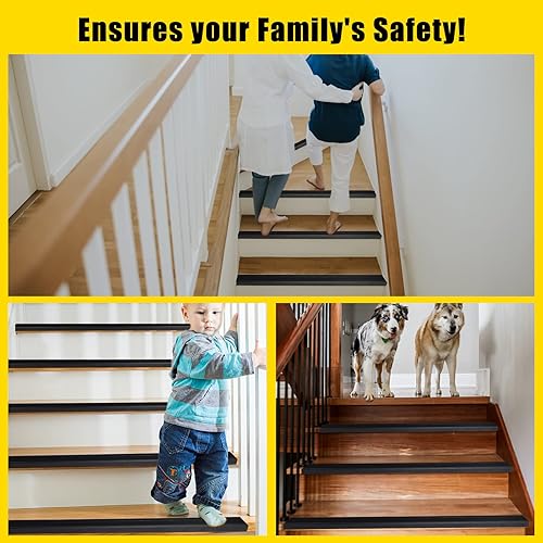 Miniatura 3 de 10 protectores de nariz de aleación de aluminio para escaleras, protectores de borde de escalera de 2 x 0.75 x 48 pulgadas, tiras antideslizantes