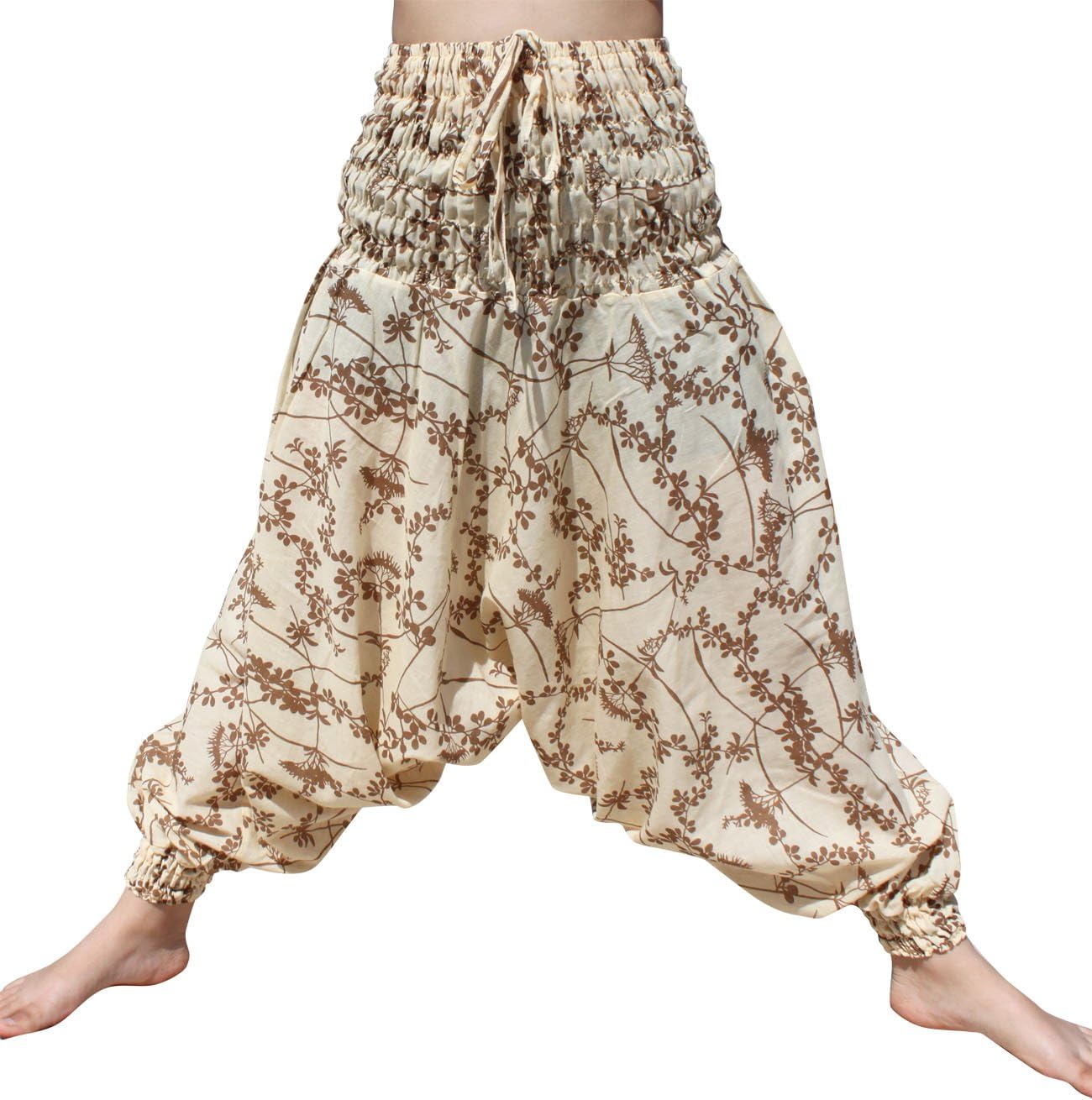 RaanPahMuang Light Cotton Mao Smocked Harem Pants in Floral Prints