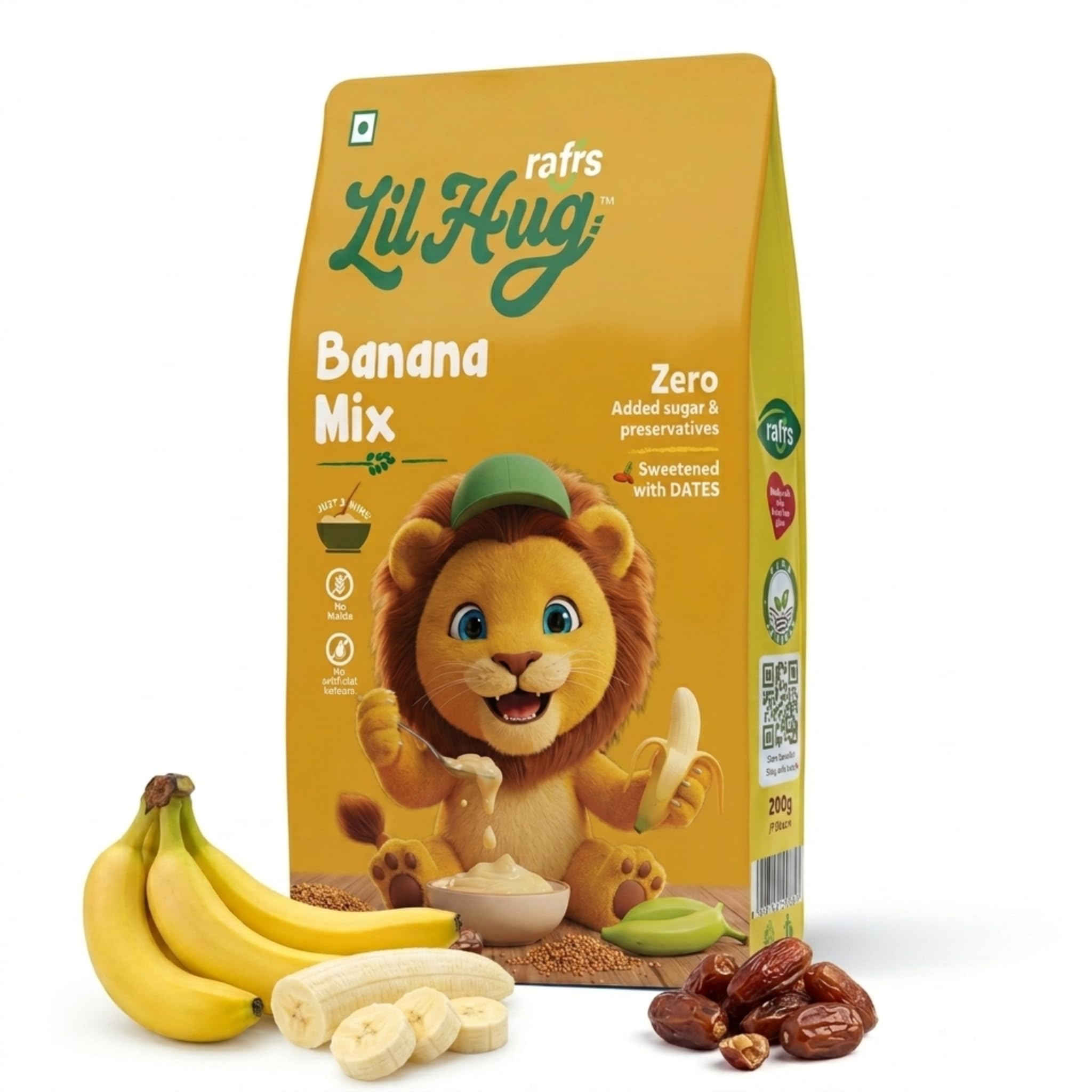 RAFRS LILHUG Raw Banana Health Mix with Dates 200g, Instant Sprouted Millet Multigrain Porridge for Toddlers Stage 2, No Added Sugar-picture-31