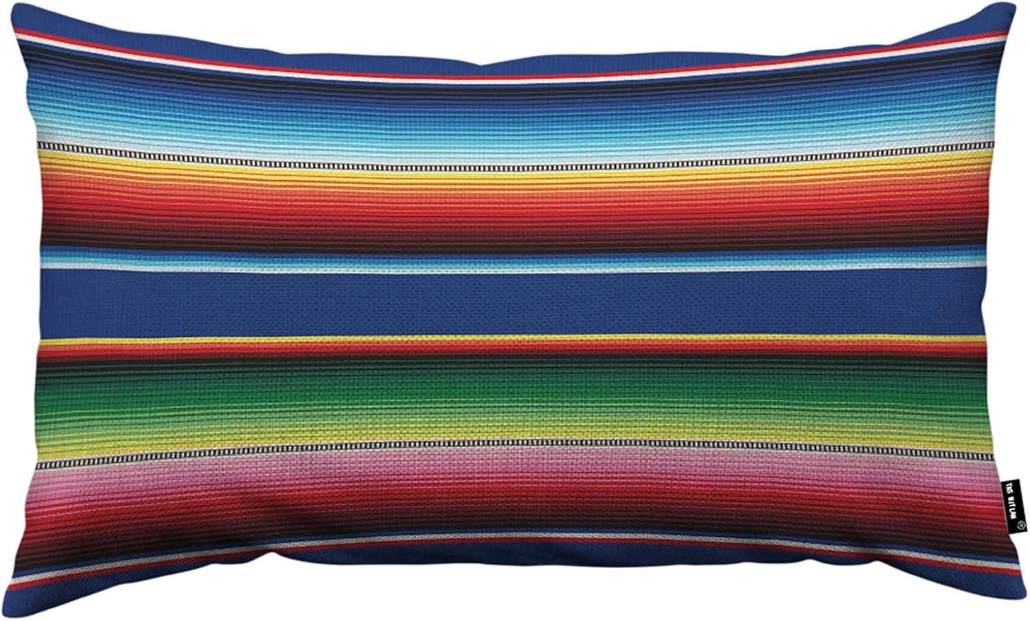 TKS MITLAN Blanket Stripes Throw Pillow Case Cushion Cover Cinco De Mayo Ethnic Mexican Serape Colorful Stripes Linen Couch Bed Sofa Car Waist Cushion Cover 12 x 20 inch