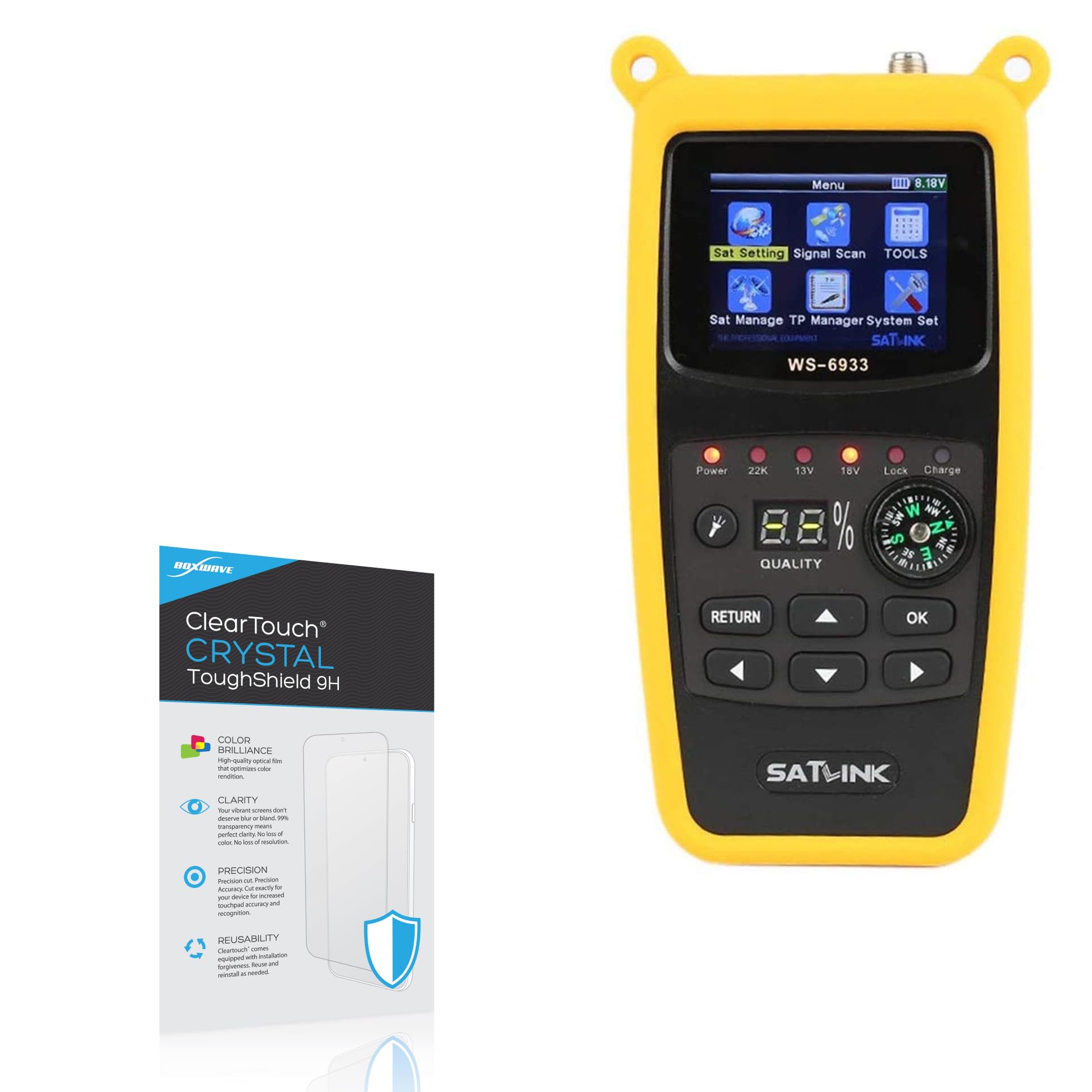 BoxWaveScreen Protector Compatible with ICQUANZX WS-6933 - ClearTouch Crystal ToughShield 9H (2-Pack), Clear 9H Tough Flexible Film Screen Protector