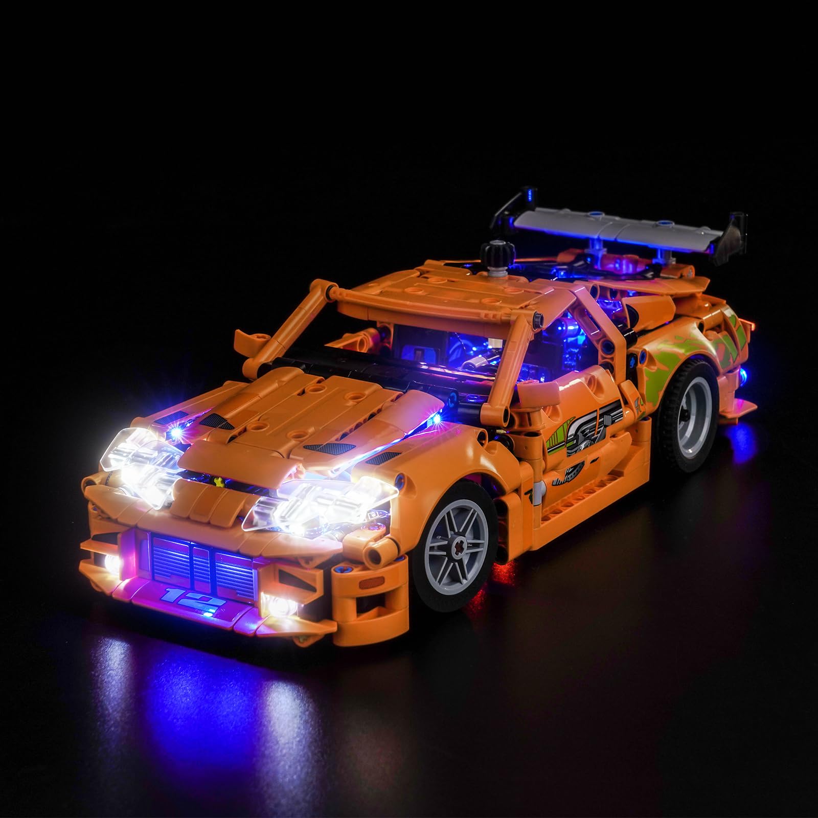 BrickBling LED Light Kit Compatible with Lego Technic Fast and Furious Toyota Supra MK4 42204 - Not Come with Car
