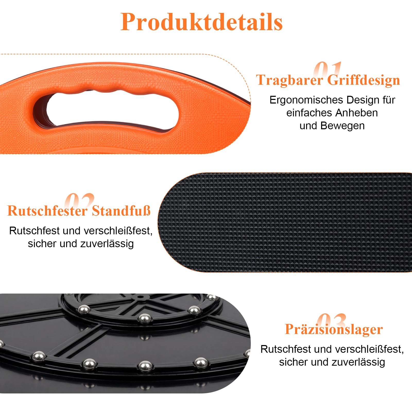 Drehscheibe Umsetzhilfe Für Ältere Und Behinderte Patienten Unterstützt bis 150 Kg, 360° Rotations Transferbrett, Mobilitätshilfe für Häusliche Pflege, Patientenversorgung Umsetzhilfe (Orange)