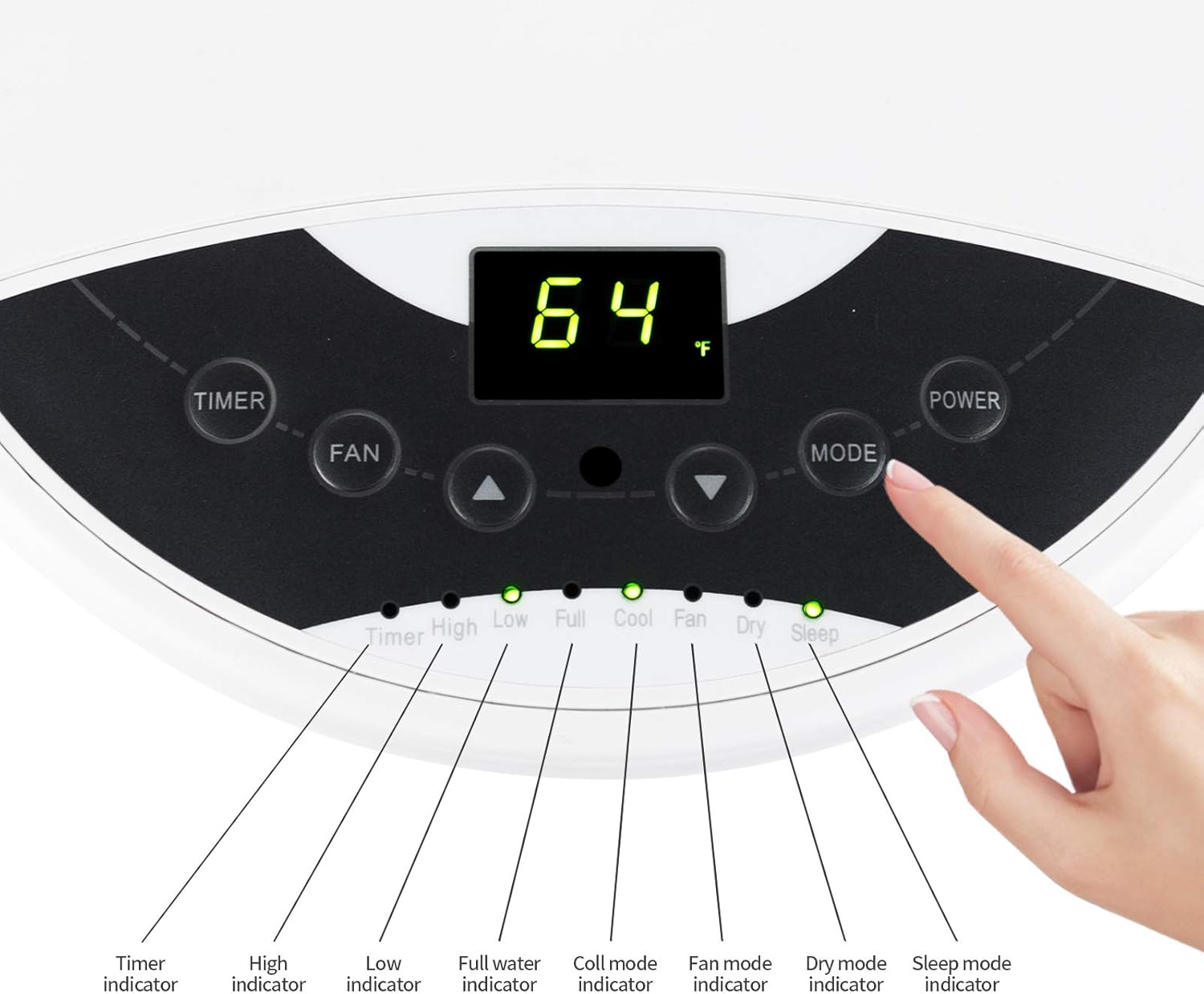 ZOKOP 8000BTU DOE5500BTU YPO2-09C 115.00V Air Conditioner ABS Side Outlet Mobile Portable Refrigeration White