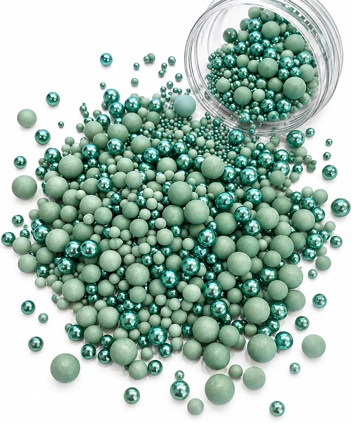 Green Edible Cupcake Cake Topper Sprinkles (35g Pouch) (Pastel/Metallic Green) (35g)