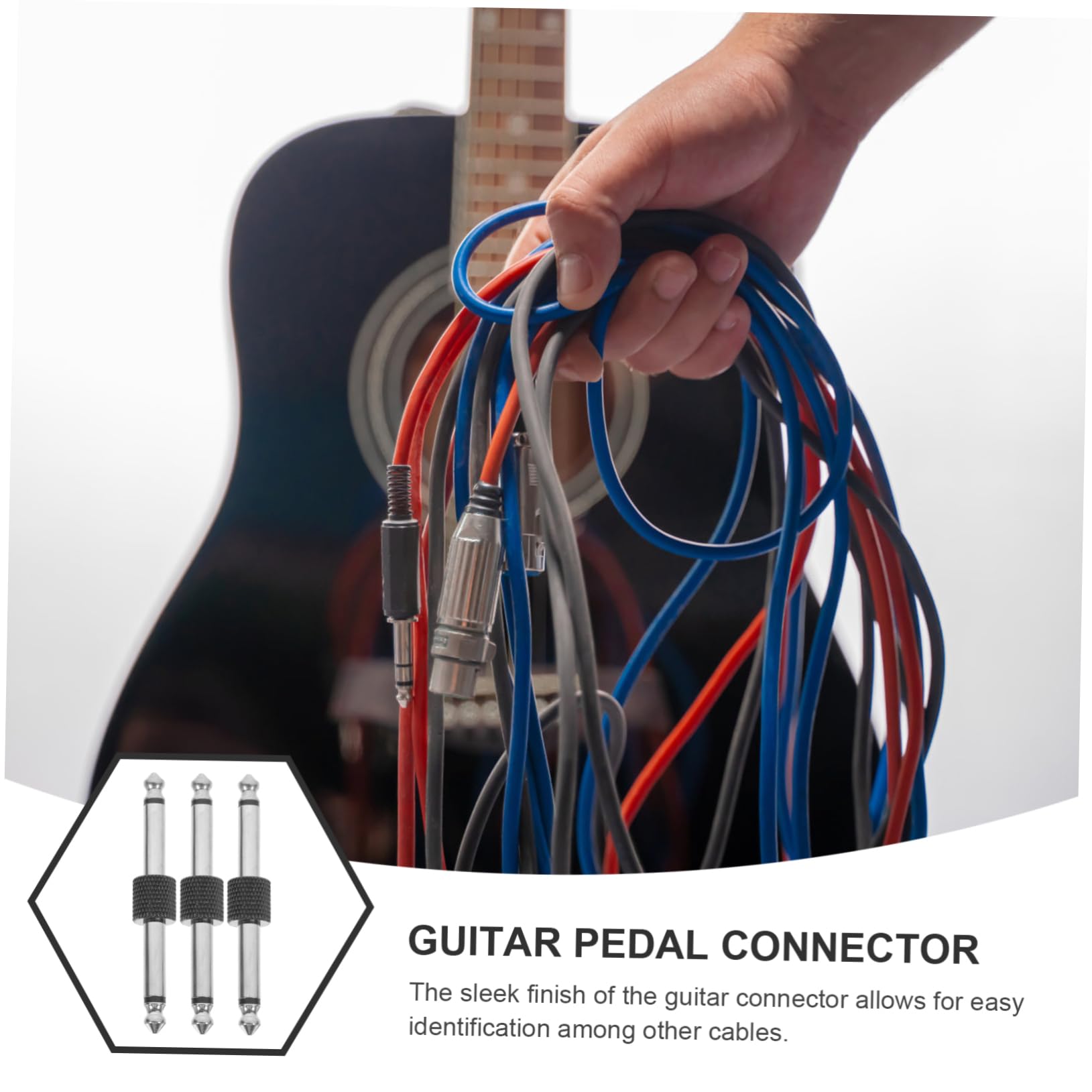 VICASKY 15 Piezas Cable De Guitarra Pedal De Guitarra Conector De Acoplamiento De Pedal 635 Conector De Eléctrica De es De Placa