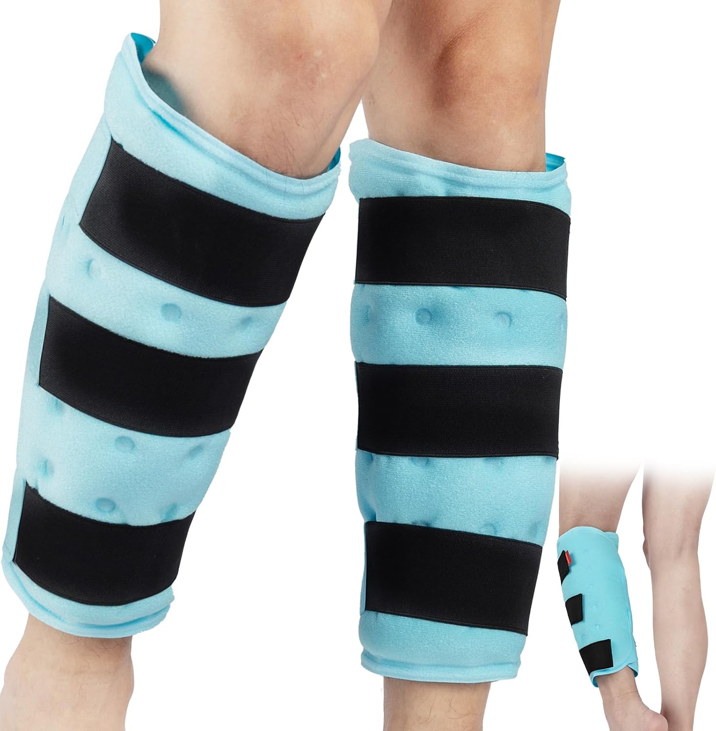 Comfytemp Extra Large Ice Packs for Injuries Reusable Gel 2 Pack, XL Calf Shin Splint Knee Leg Ice Pack Full Wrap, FSA HSA Eligible, Physical Therapy Hot Cold Compression Sleeve for Swelling Arthritis