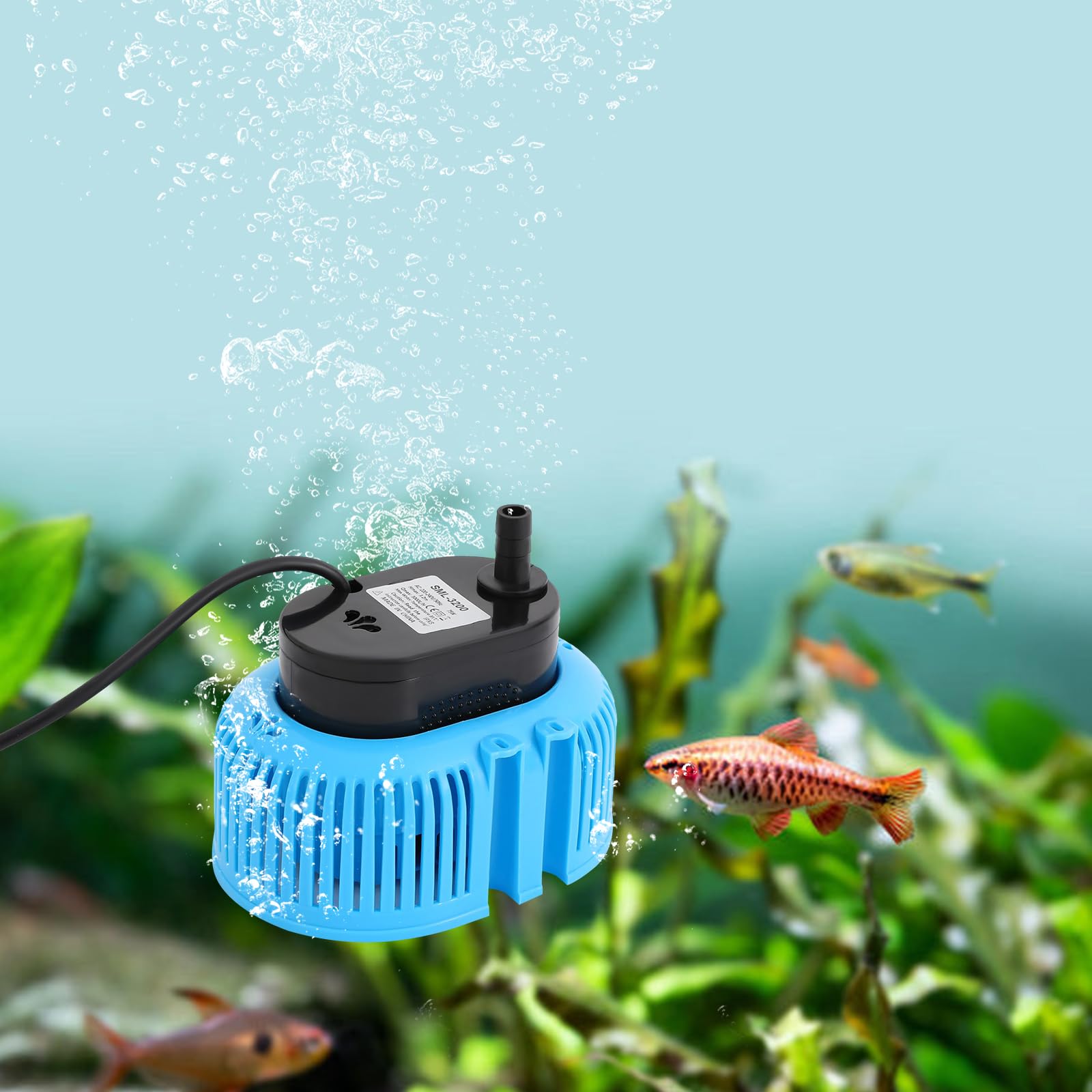 Mini bomba sumergible de 75 W para aguas residuales, bomba de cobertura para piscinas, caudal máximo de 3000 l/h, con 3 boquillas, manguera de 5 m y cable de alimentación extra largo de 7,5 m, altura