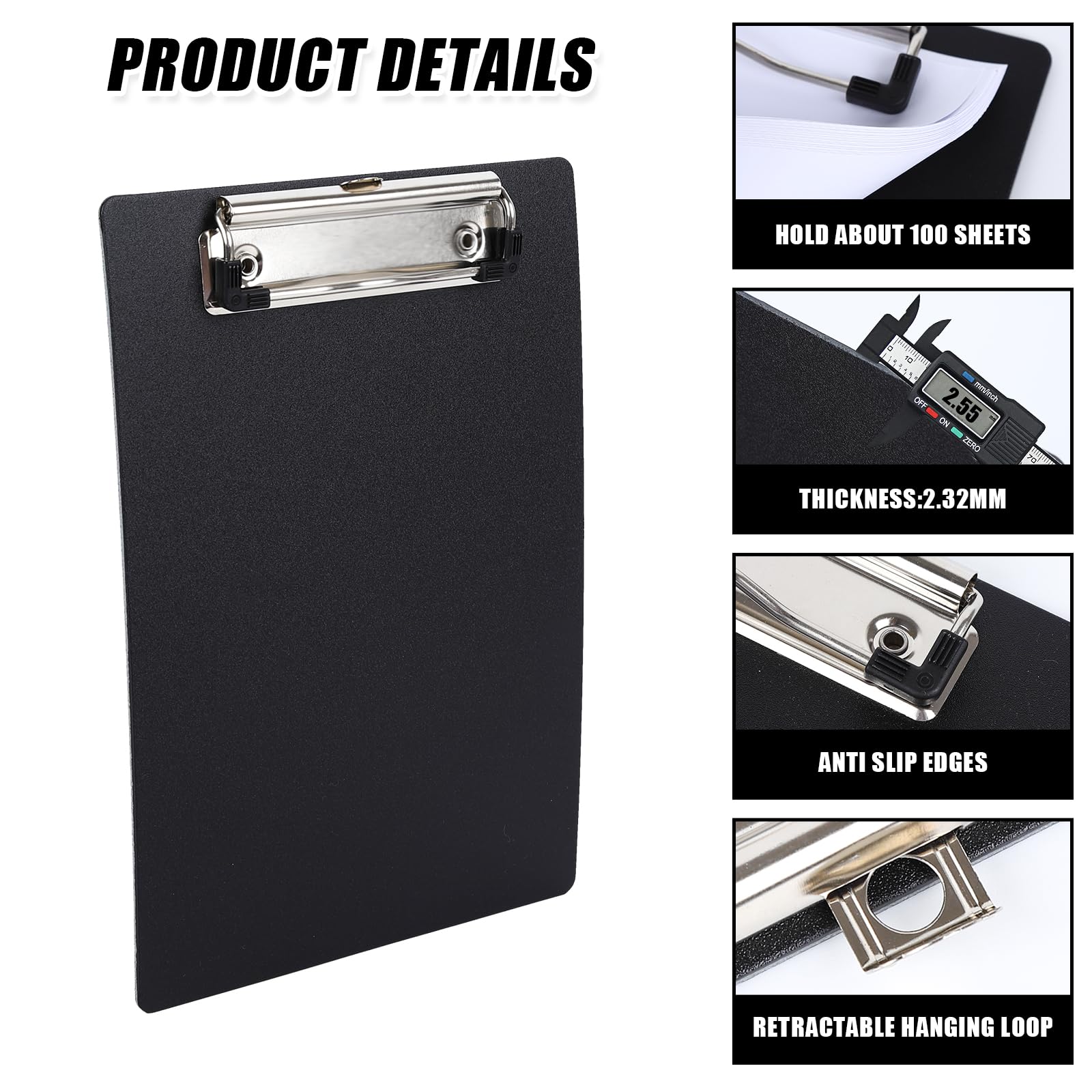 Portablocco A5 Doppio - Set 2 Tavolette Con Clip In Metallo Per Appunti E Fogli - Foto 4