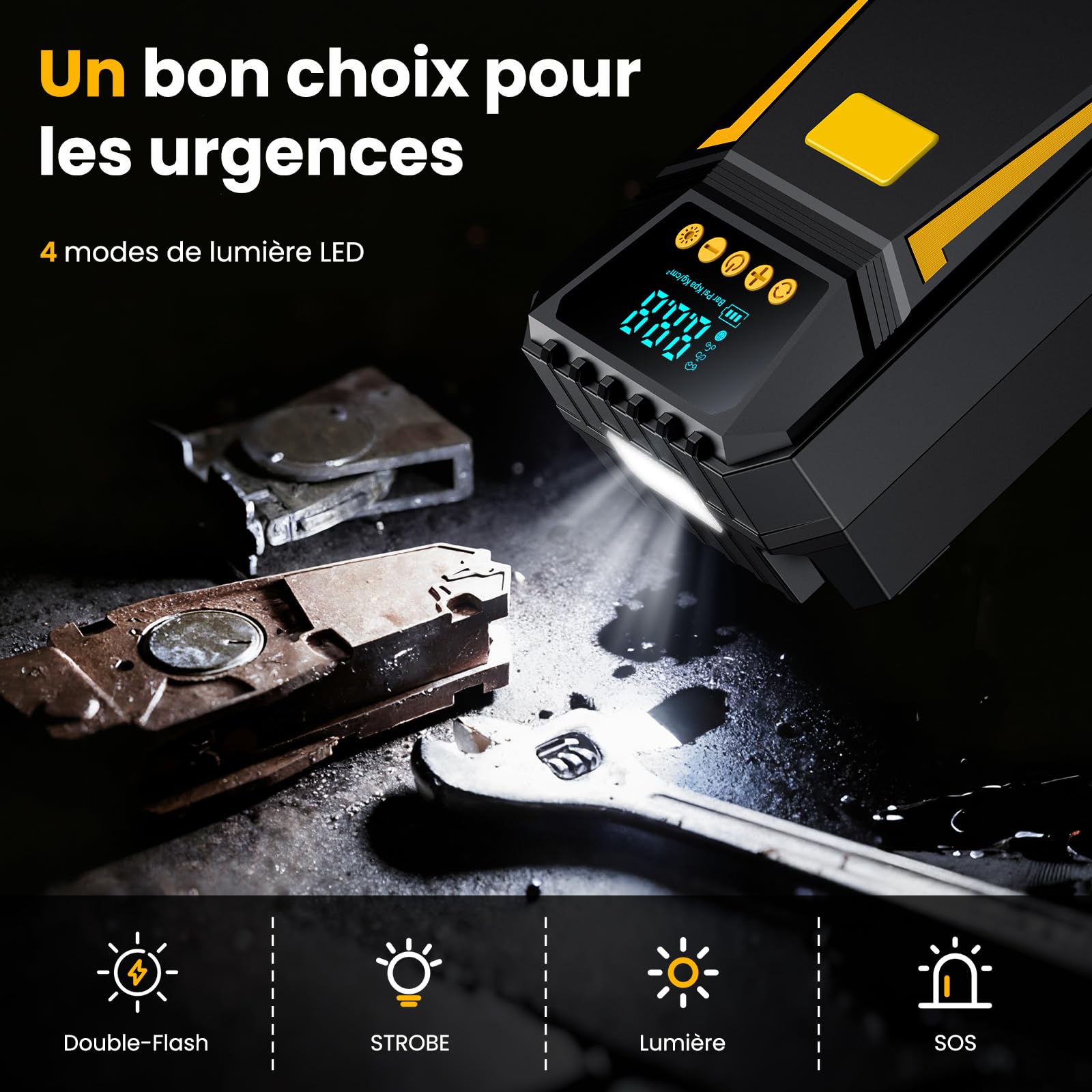Gonfleur Pneus Voiture, Compresseur à Air Portatif, Gonfleur Pneus 12V, Compresseur Voiture 150 PSI, Pression Pneu Préréglée et Arrêt Automatique, pour Voiture/Vélos/Motos/Ball, St-Valentin