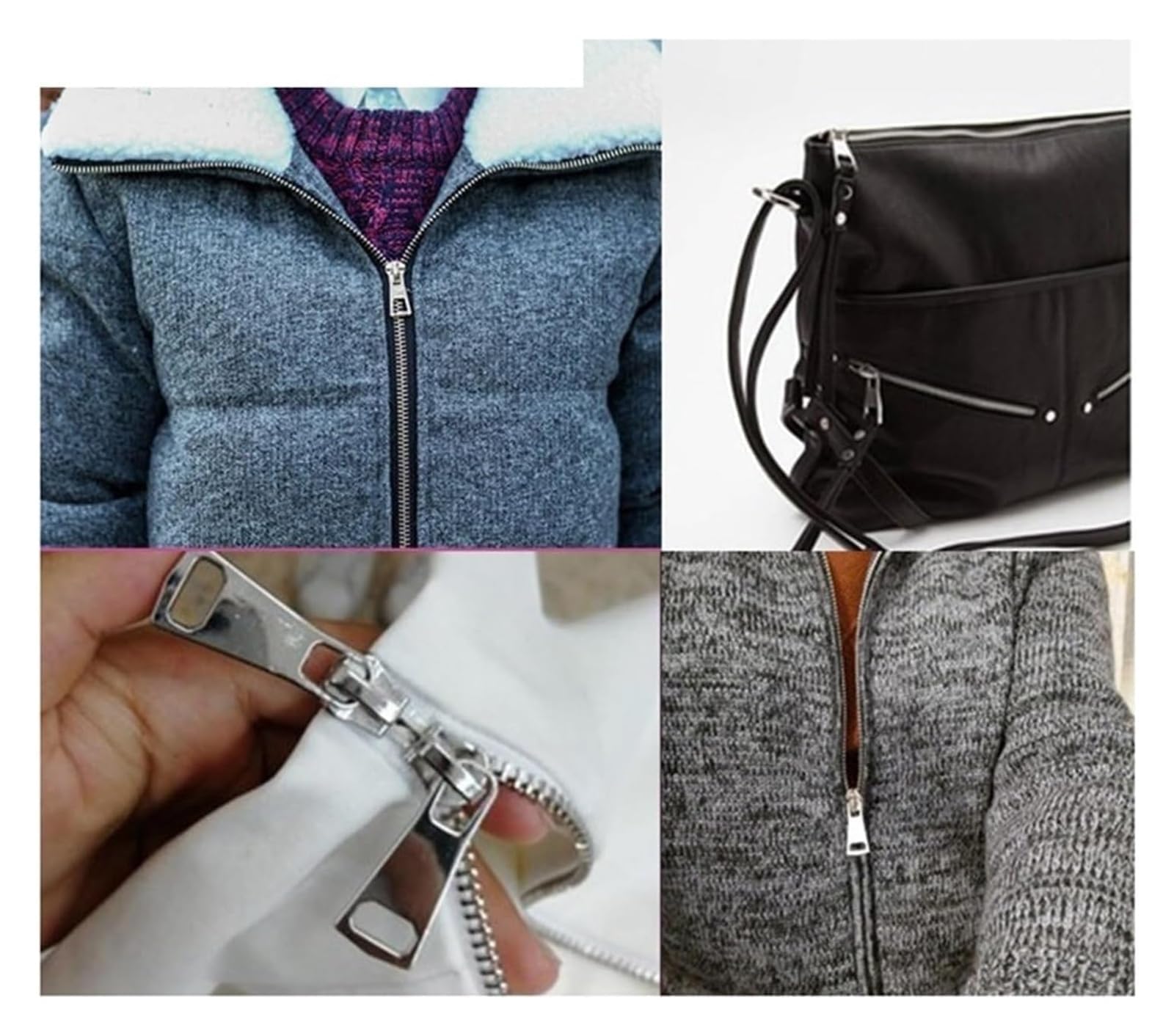 Cremallera Bidireccional de 60-150 cm con Deslizadores para Coser Chaquetas Y Abrigos. Kit de Reparación de Cremalleras. Accesorios de Bricolaje para Abrigos, Chaquetas Y Prendas de Abrigo./W