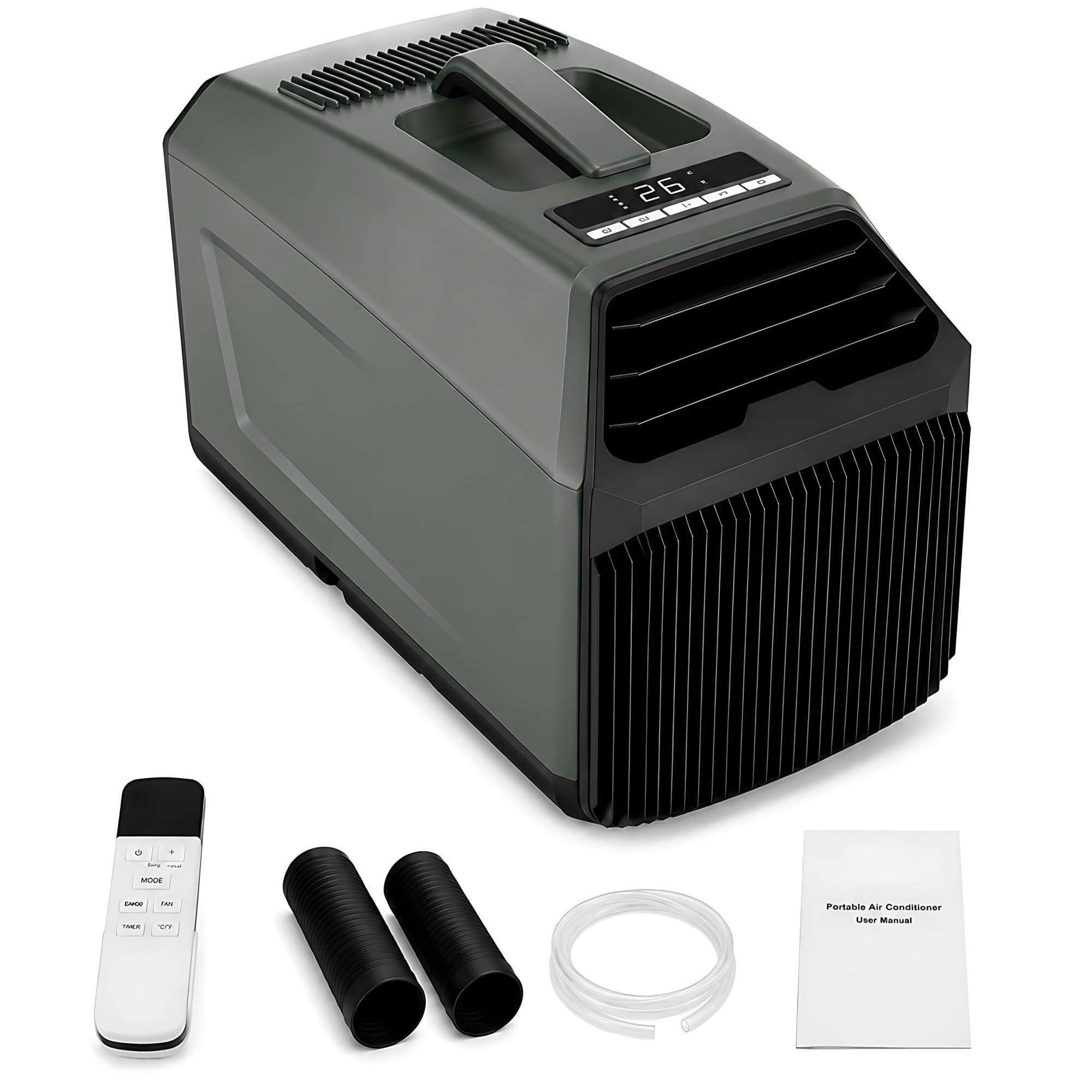 Senodon One Color 4000 Btu Portable Air Conditioner, Dual Hose Ac For Tent, Rv, Van, Camping