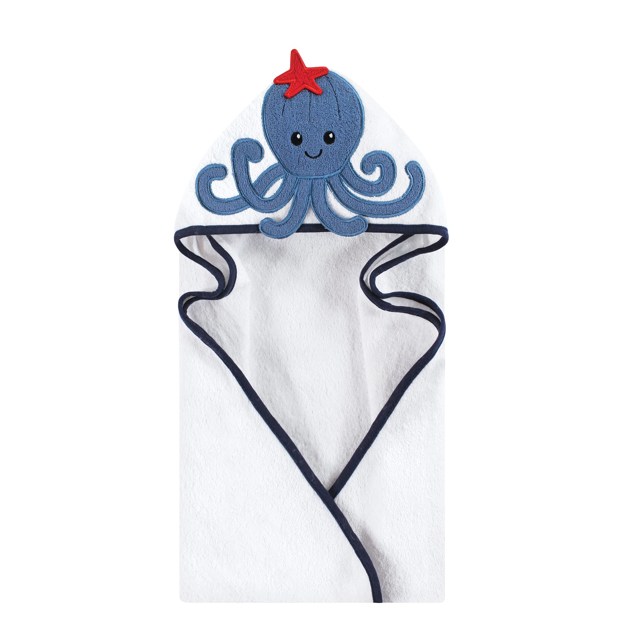 Hudson Baby Unisex Baby Cotton Animal Face Hooded Towel, Octopus, One Size