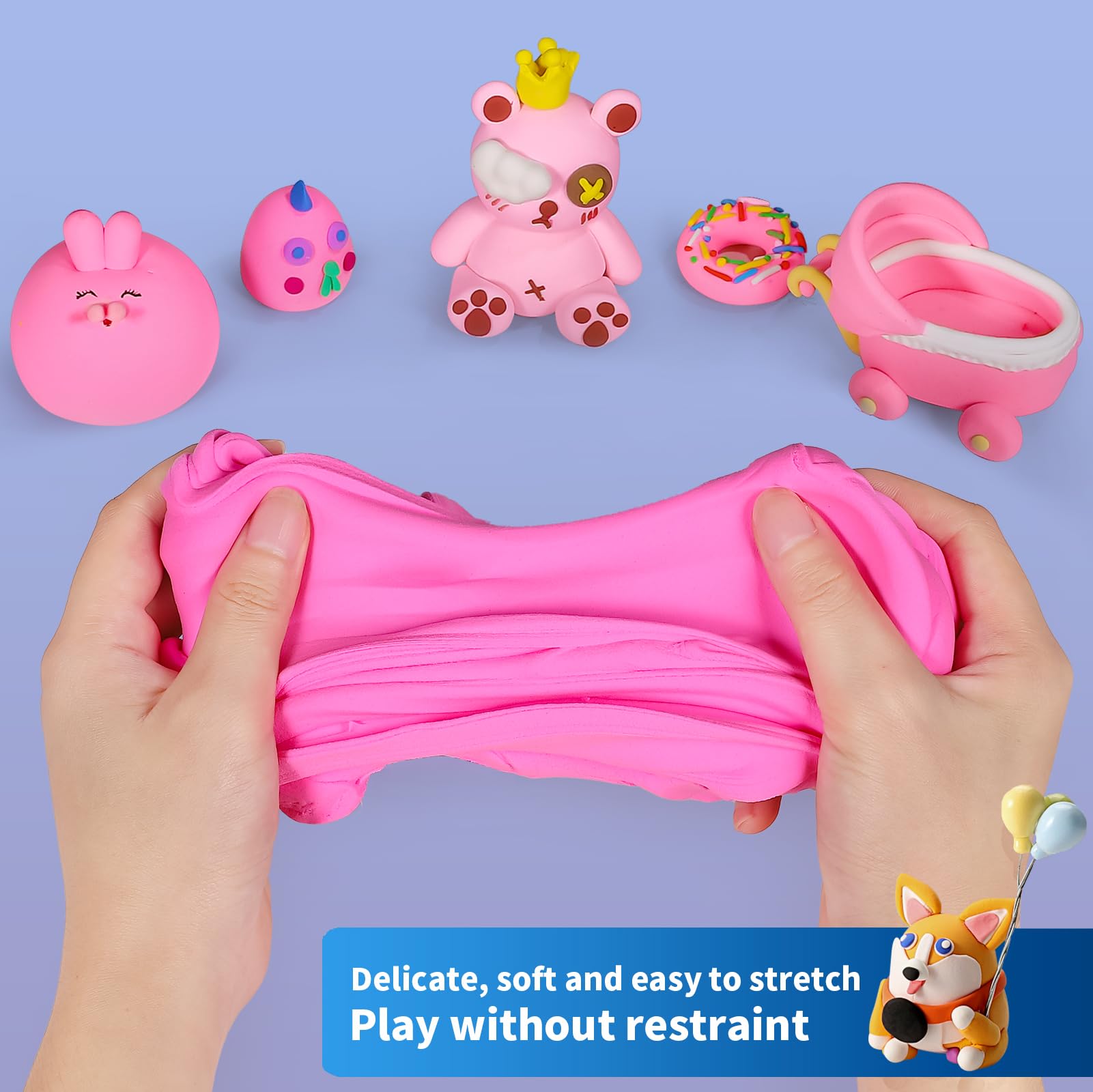 iFergoo Air Dry Clay, Ultra Light Modeling Clay, Magic Clay DIY Creative Modeling Dough - Image 2