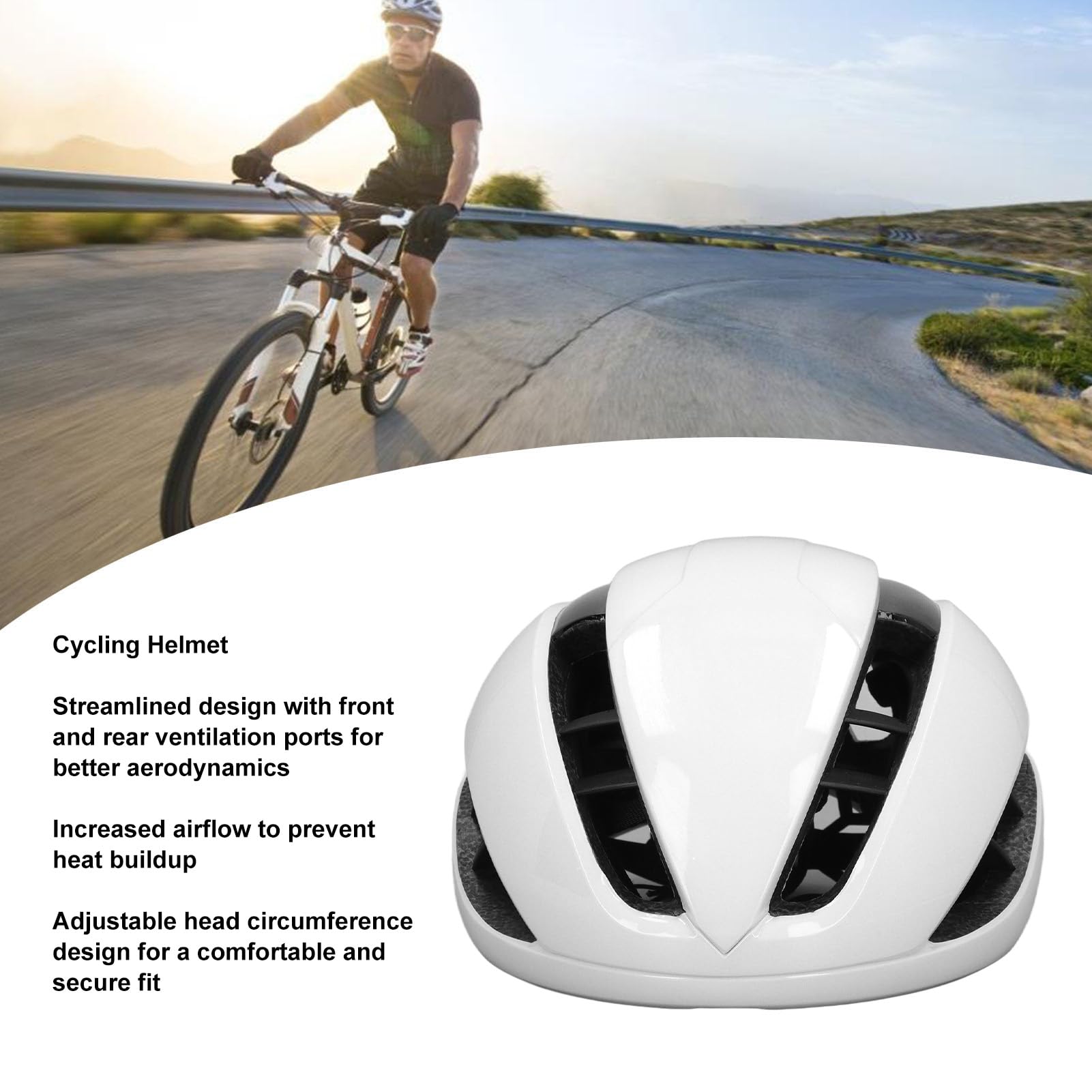 POENVFPO Kask Rowerowy, Regulowany, Oddychający, Pochłaniający Uderzenia EPS, z zdejmowaną wyściółką, z amortyzacją EPS, dla Mężczyzn i Kobiet
