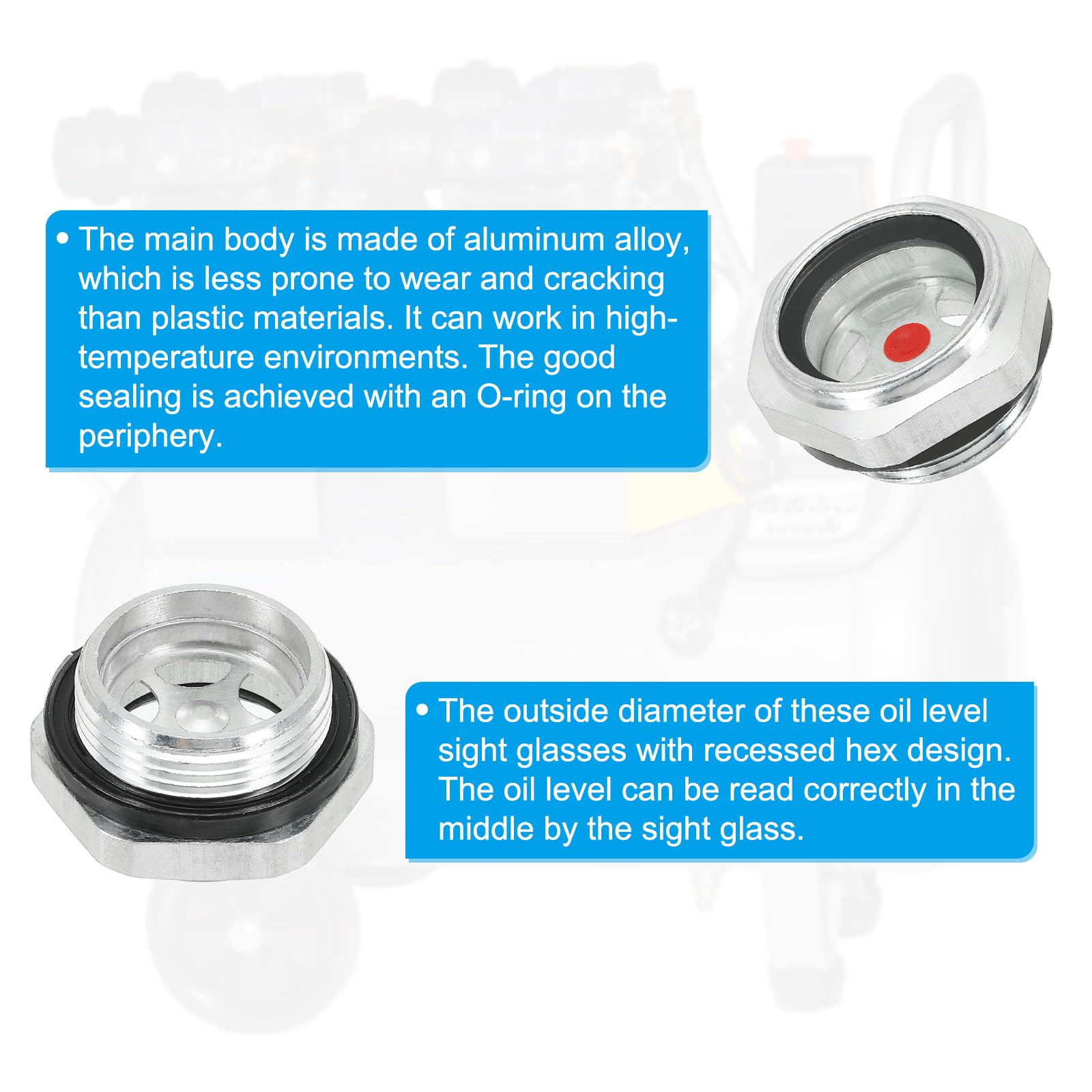 PATIKIL Air Compressor Oil Sight Glass - Image 4