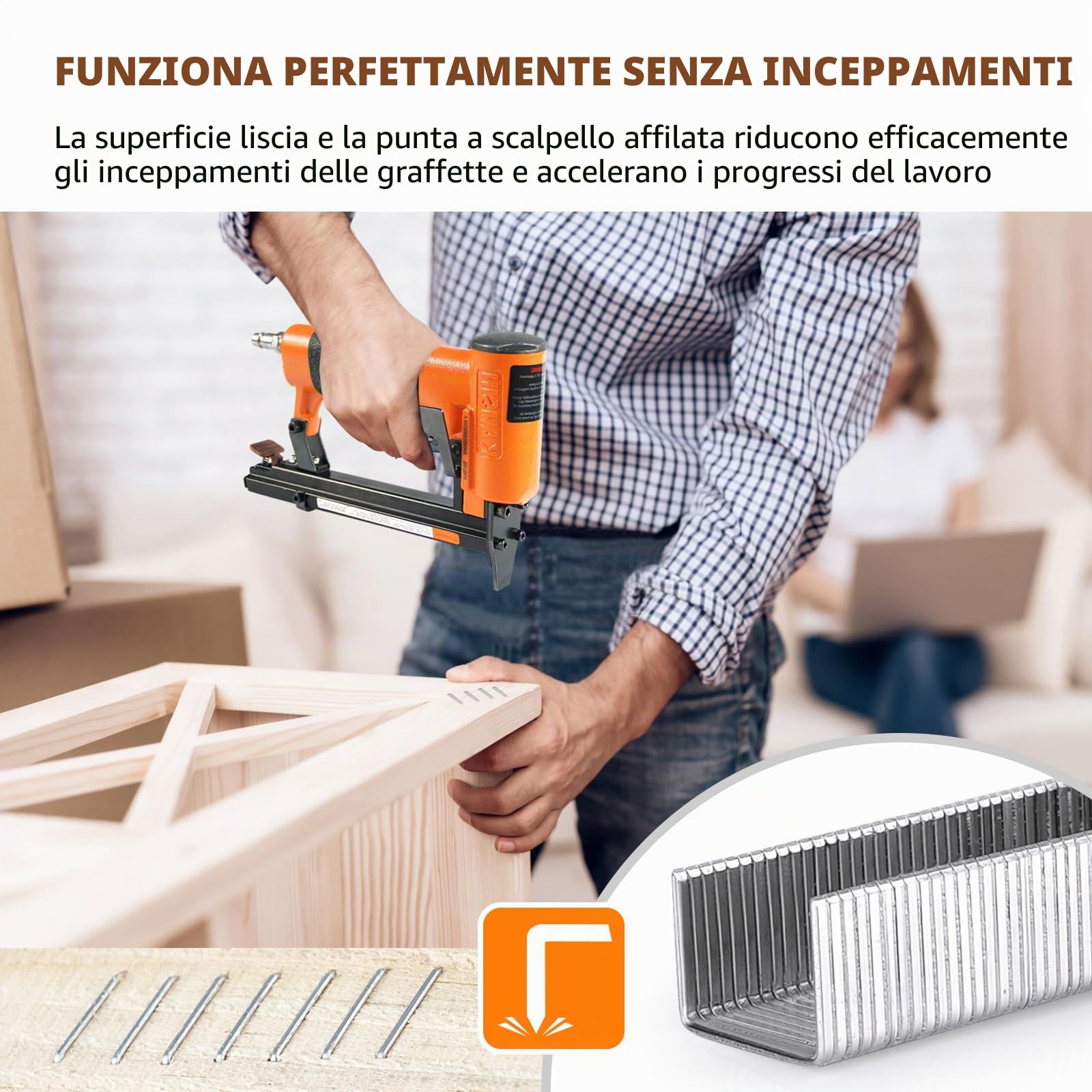 KIMSING Punti per tappezzeria zincati a corona da 12,8 mm, calibro 21, 1/2" (12,8 mm), serie 80, lunghezza della gamba (10 mm), graffette per pinzatrice pneumatica | Zincate anticorrosione, superficie liscia meno inceppamenti, per serie 80 pinzatrici pneu