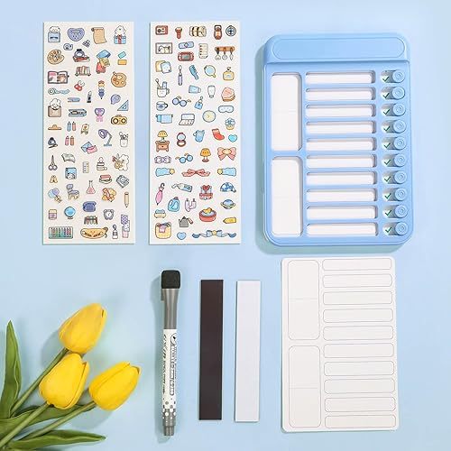 Miniatura 7 de Audab Tabla de tareas de borrado en seco para niños, pizarra magnética de lista de verificación, lista de verificación de tareas, tabla de lista de