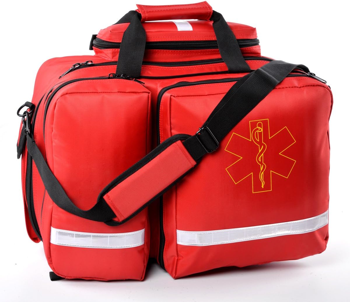 Aurelius EMT Bag Emergency Response First Aid Bag,Medical Supplies Not Included (Red) : Health & Household