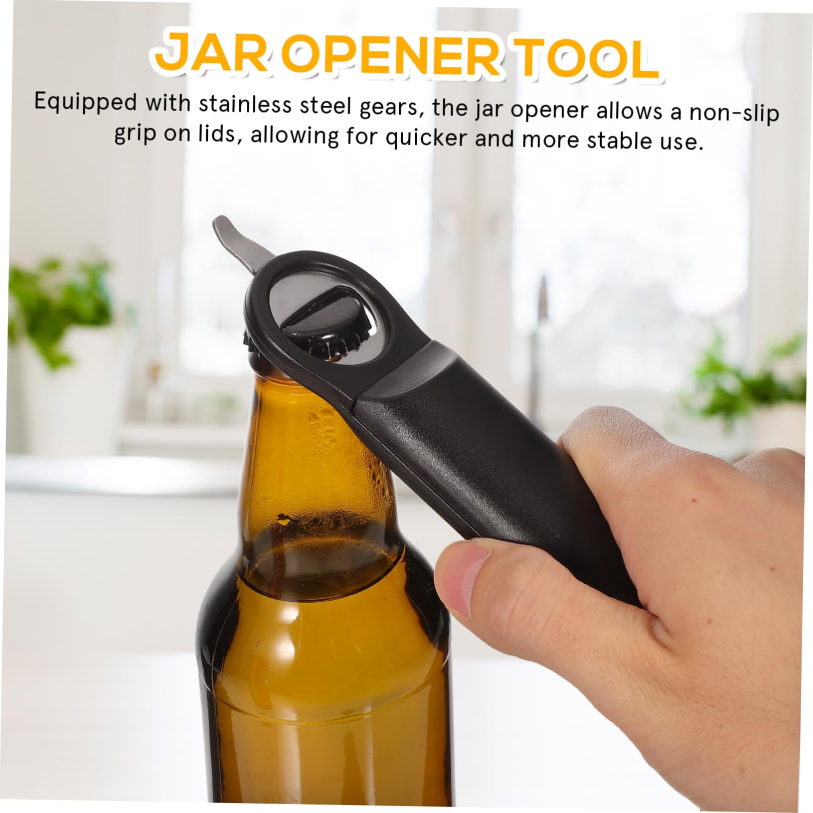 Cabilock 5piezas Abridor De Tarros Multifuncional Retráctil Inoxidable Abrebotellas Ergonómico Mango Antideslizante Para Latas y Frascos Para Mayores y