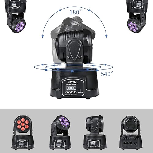 Miniatura 3 de ZKYMZL 7x12W RGBW (4 en 1) Iluminación de la etapa del LED con 9/14 CH por DMX512 Control y Actividades de Sonido - Cabeza móvil Dj Luces para