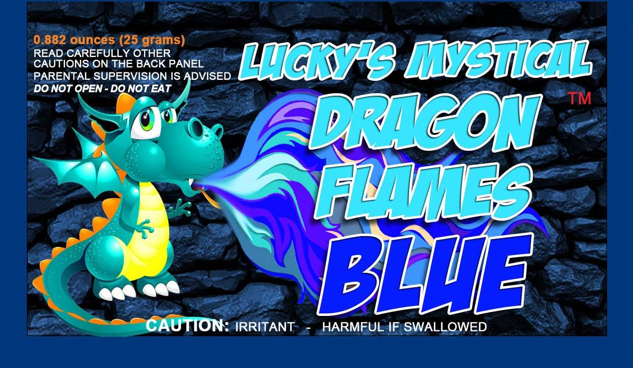 – Mystical Fire Dragon Flames Blue Flame Colorant Vibrant Long-Lasting Pulsating Blue Flame Color Changer for Indoor or Outdoor Use 25-gram Packets 6 Pack