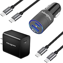Meagoes Rapid USB C Charger Kit, Compatible for Google Pixel 4 XL/4/3 XL/3/3a XL/3a/2 XL/2/XL, Power Delivery Charger Set, Dual USB Fast Car Charger + Wall Charger, with 2 Pack Type C to C Cable 3.3ft - coolthings.us