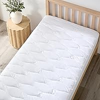 Vista 7 de Protector de colchón acolchado impermeable de algodón tamaño matrimonial, transpirable, suave, funda de colchón ajustable sin ruido, funda de cama