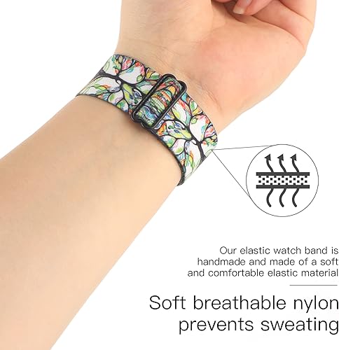 Miniatura 3 de Adjustable Elastic Watch Band Compatible with Apple Watch 38mm 40mm 41mm, Nylon Stretchy Solo Loop Bracelet Women Replacement for iWatch Bands Love