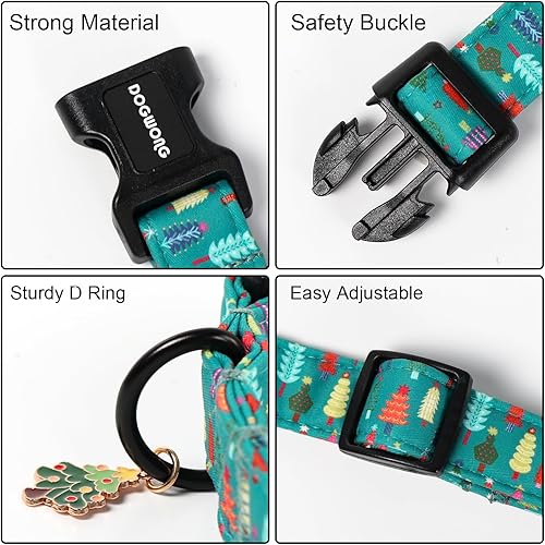 Miniatura 9 de DOGWONG Collar de algodón de cáñamo para perro, collar de perro verde resistente, duradero, suave, de tela natural, collar de perro para mascotas,