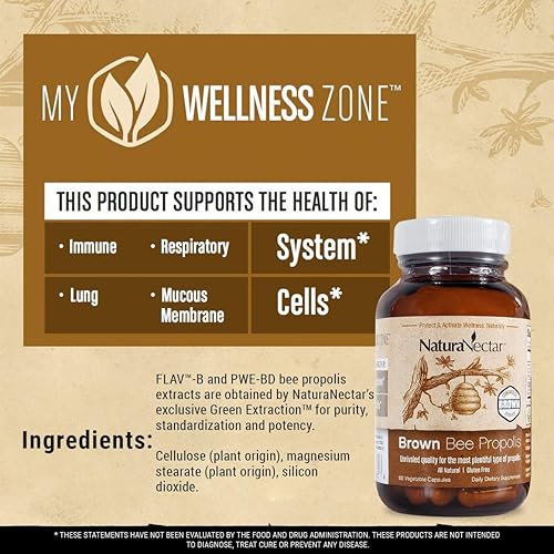 Miniatura 3 de NaturaNectar Paquete de propóleo de abeja natural, propóleos rojos y propóleos marrones, para apoyo inmunológico, salud respiratoria y metabolismo
