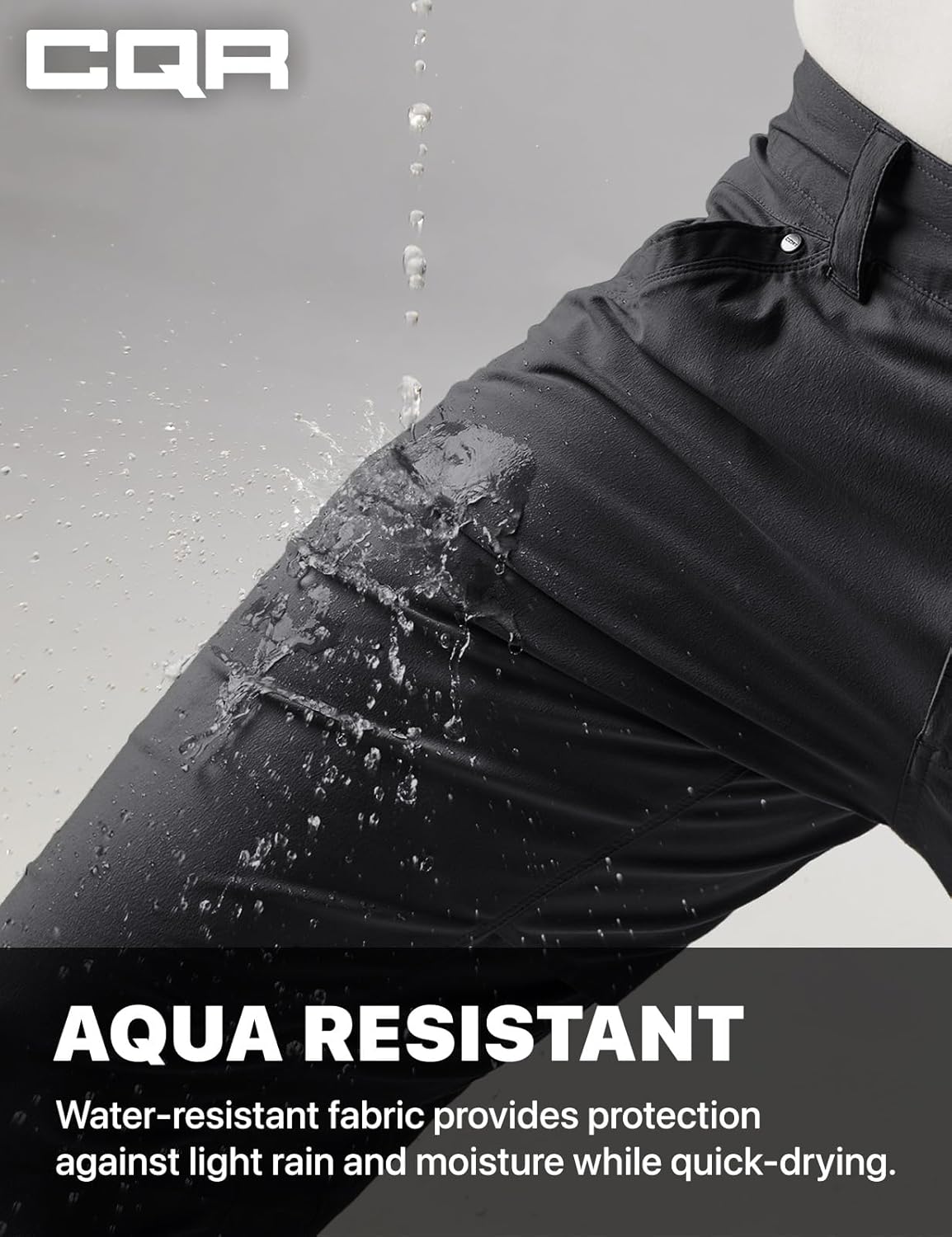 CQR Men's Vent Stretch Pants, Quick Dry Lightweight Casual Cargo Pants, Water Resistant Straight-Fit Utility Work Pants - Image 9