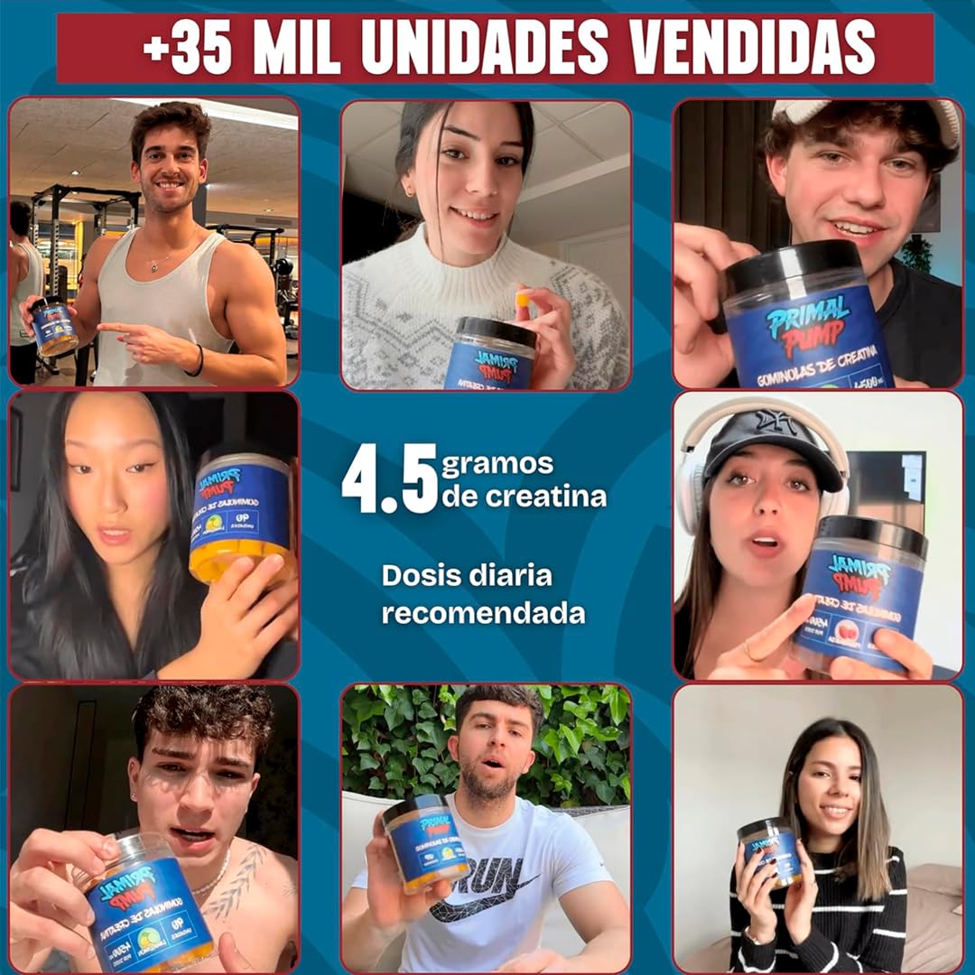 Pack 4 Sabores Frambuesa, Lima Limin, Naranja & Mango Maracuyá | Gominolas de Creatina Monohidratada 4.5g | Rendimiento, Energía, Sabor en Cada Dosis | Sin Azúcar, Vegano, Sin Gluten