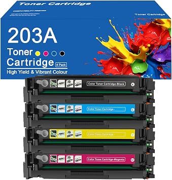 203A Toner Cartridge Compatible for HP 203A CF540A CF541A CF543A CF543A Toner Cartridges Work for HP Pro M254dw M254nw M280nw M281fdw M281fdn Printer