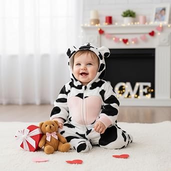 AMAWMW Newborn Baby Girl Winter Outfit Hooded Jumpsuit Infant One Piece Romper Baby Warm Snowsuit Clothes Gifts Set
