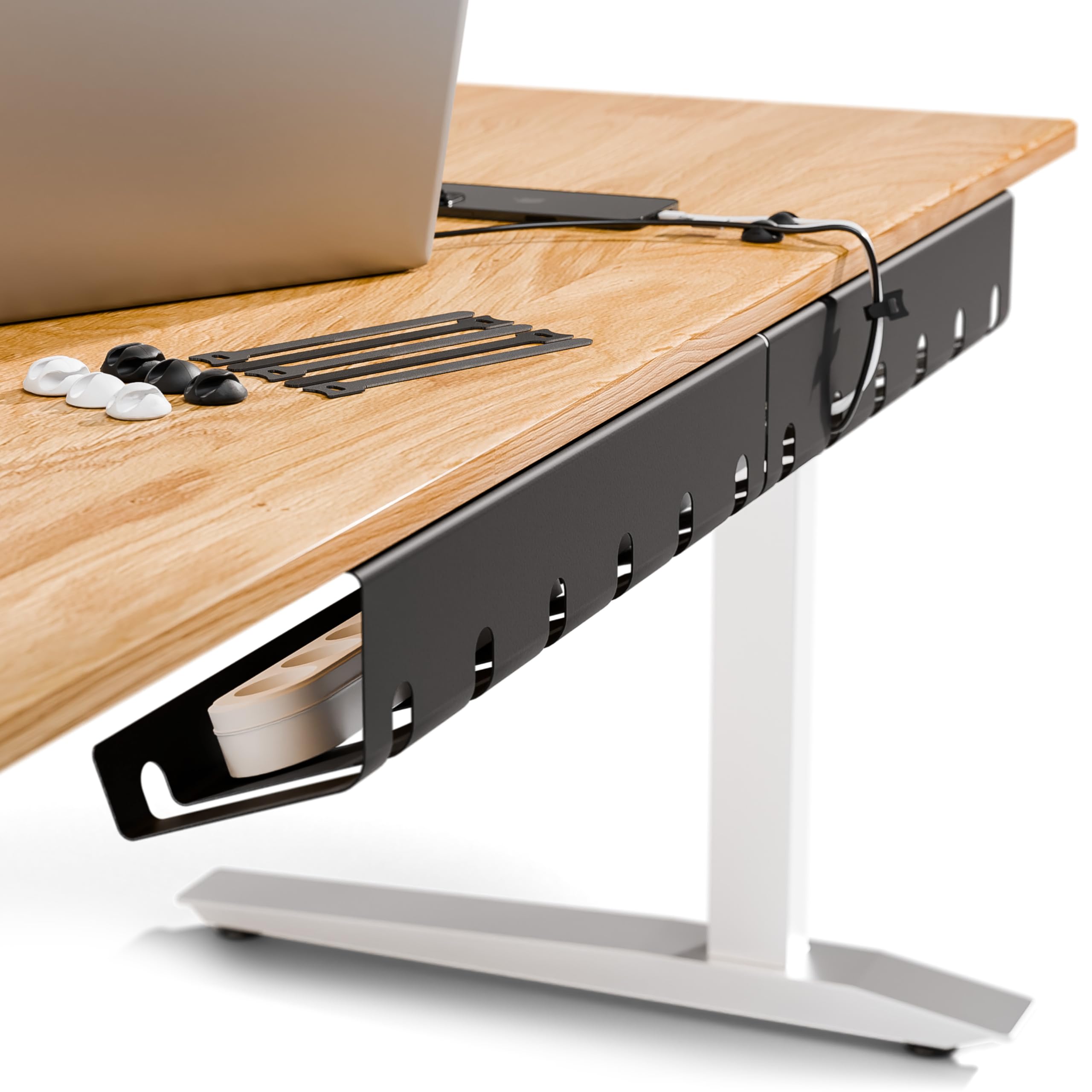 Sponsored Ad – PAMO Cable Management Under Desk for Easy mounting Under-Table I incl. 10X Cable Ties I Desk Organizer for Office/Home Office Table |Thoughtful Cable Tray Holder…