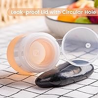Vista 3 de Botellas exprimibles de condimentos para salsas, mini recipiente de silicona para aderezo de ensalada de 1 onza para llevar con bolsa de sándwich