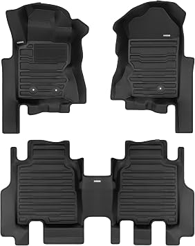 TuxMat - for Ford Bronco 4Dr 2021-2026 Models - Custom Car Mats - Maximum Coverage, All Weather, Laser Measured - This Full Set Includes 1st and 2nd Rows