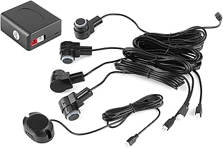 Sistema de radar de estacionamento – Sistema de assistência de estacionamento inteligente com 4 sensores sonda de radar reverso automático de carro 80dB Kit de alerta de campainha