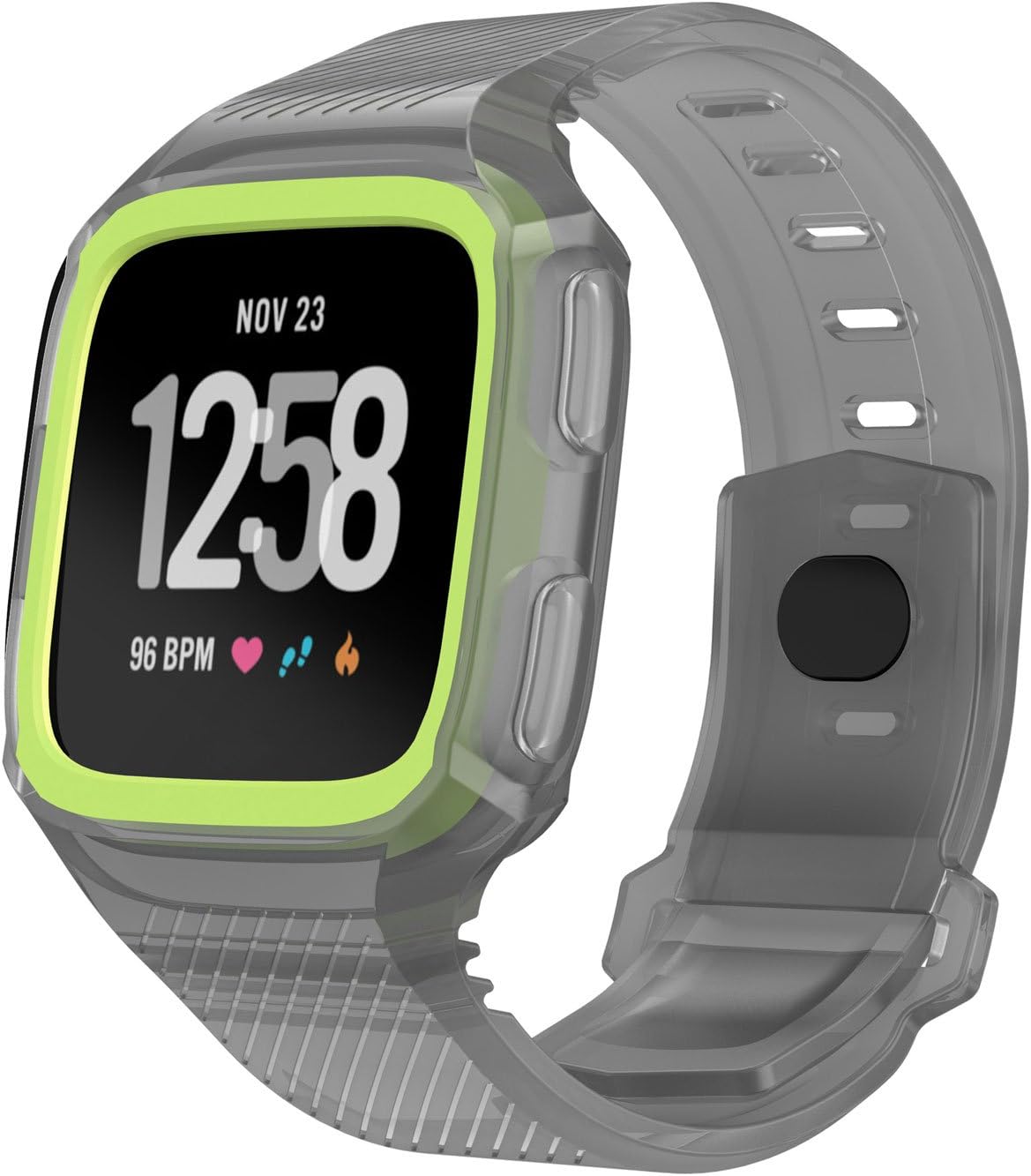 Feuy Fitbit versa bands,Soft TPU Protection Silicone Surrounded Sports Strap Wristband for Fitbit Versa Smart Fitness Watch Accessories Bracelet,Have protective Case cover function Band For Women men.