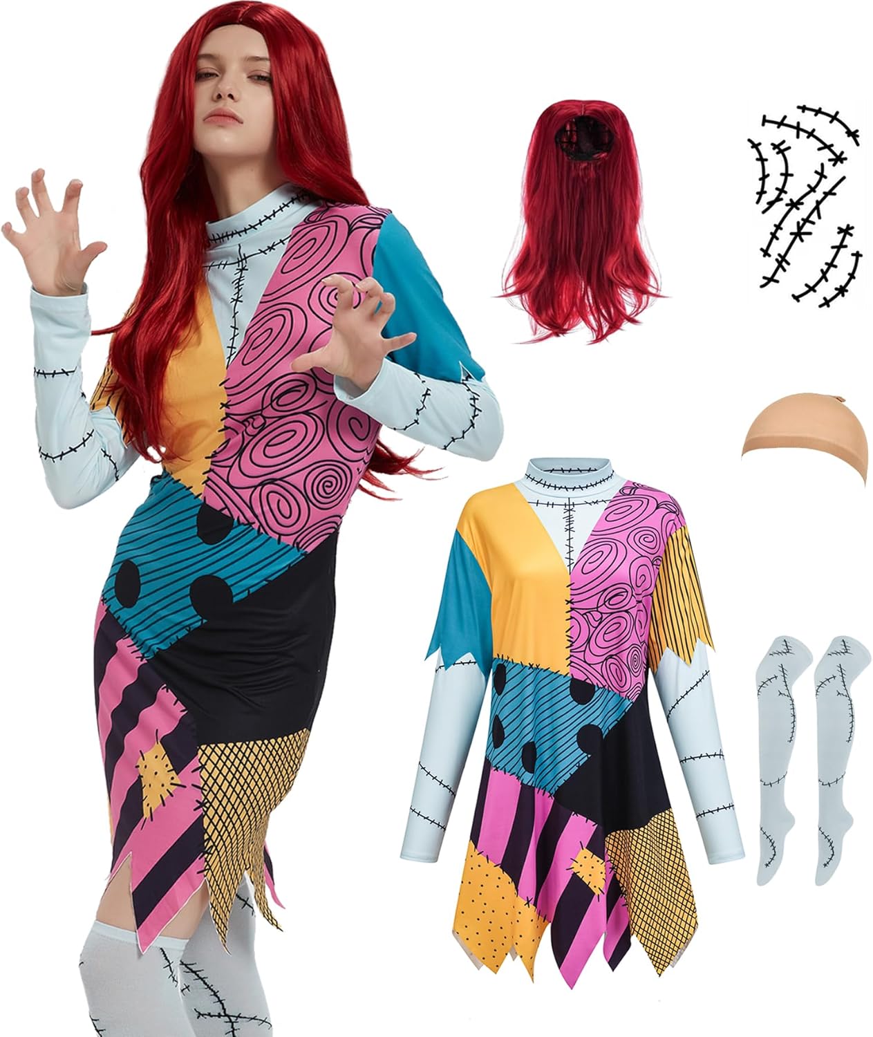 KaKaxi Scary Costume Women Couples Halloween Costumes 2025 Before Christmas Family Adults Disfraz Medium